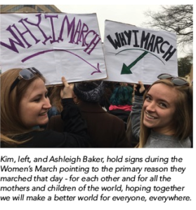 Kim and Ashleigh at Women's march